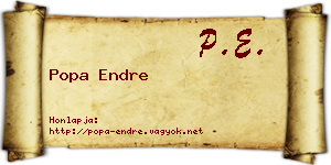 Popa Endre névjegykártya